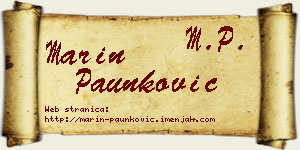 Marin Paunković vizit kartica